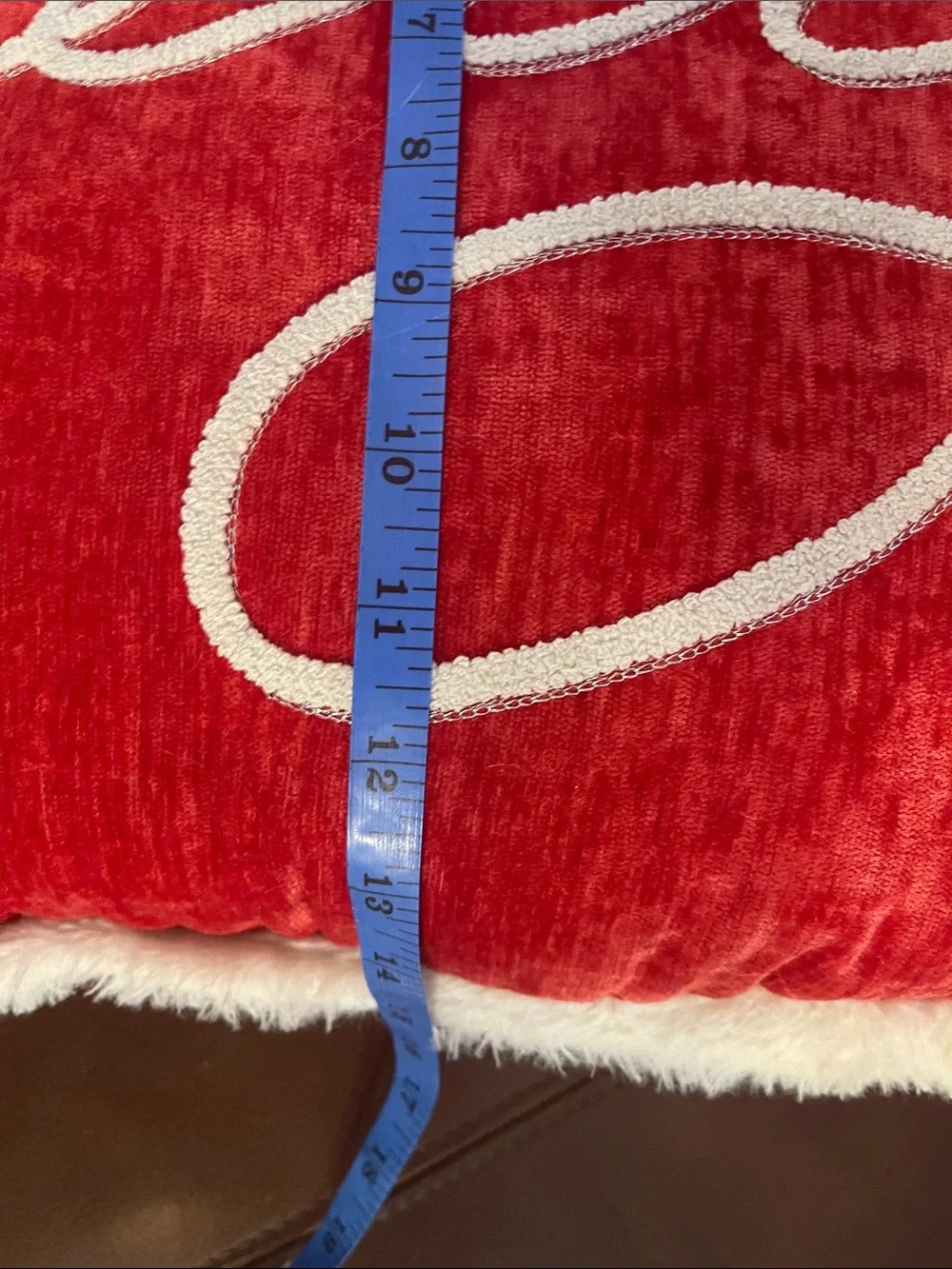 Holiday 'Merry' Red Decorative Pillow with White Trim